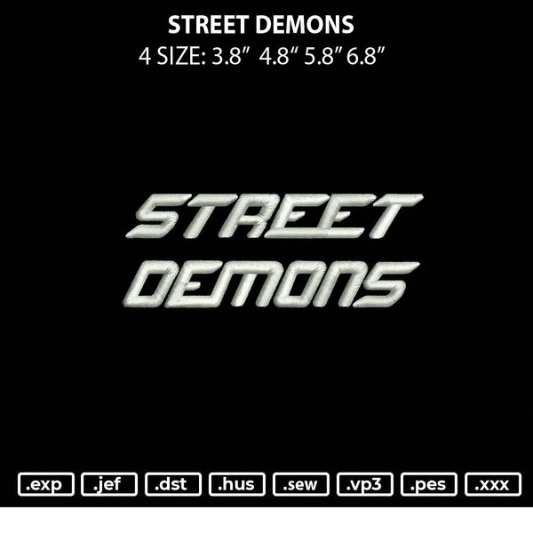 Street Demons Embroidery File 4 size