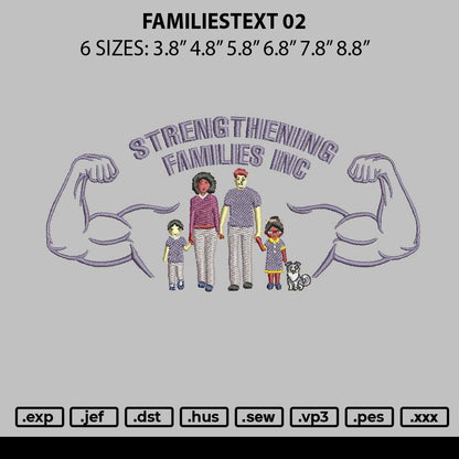 Familiestext 02 Embroidery File 6 sizes