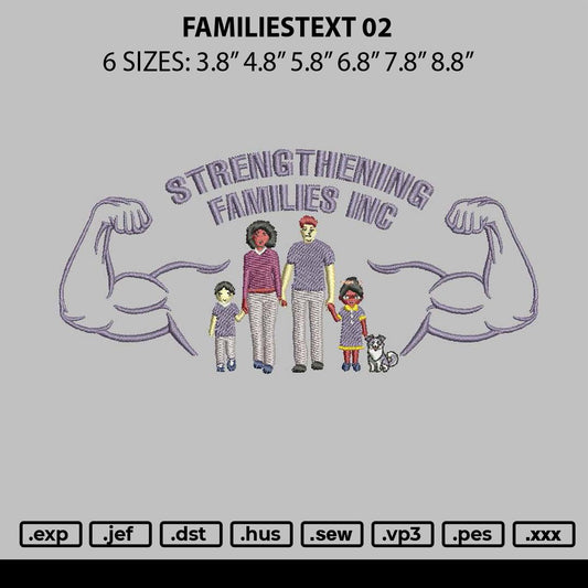 Familiestext 02 Embroidery File 6 sizes