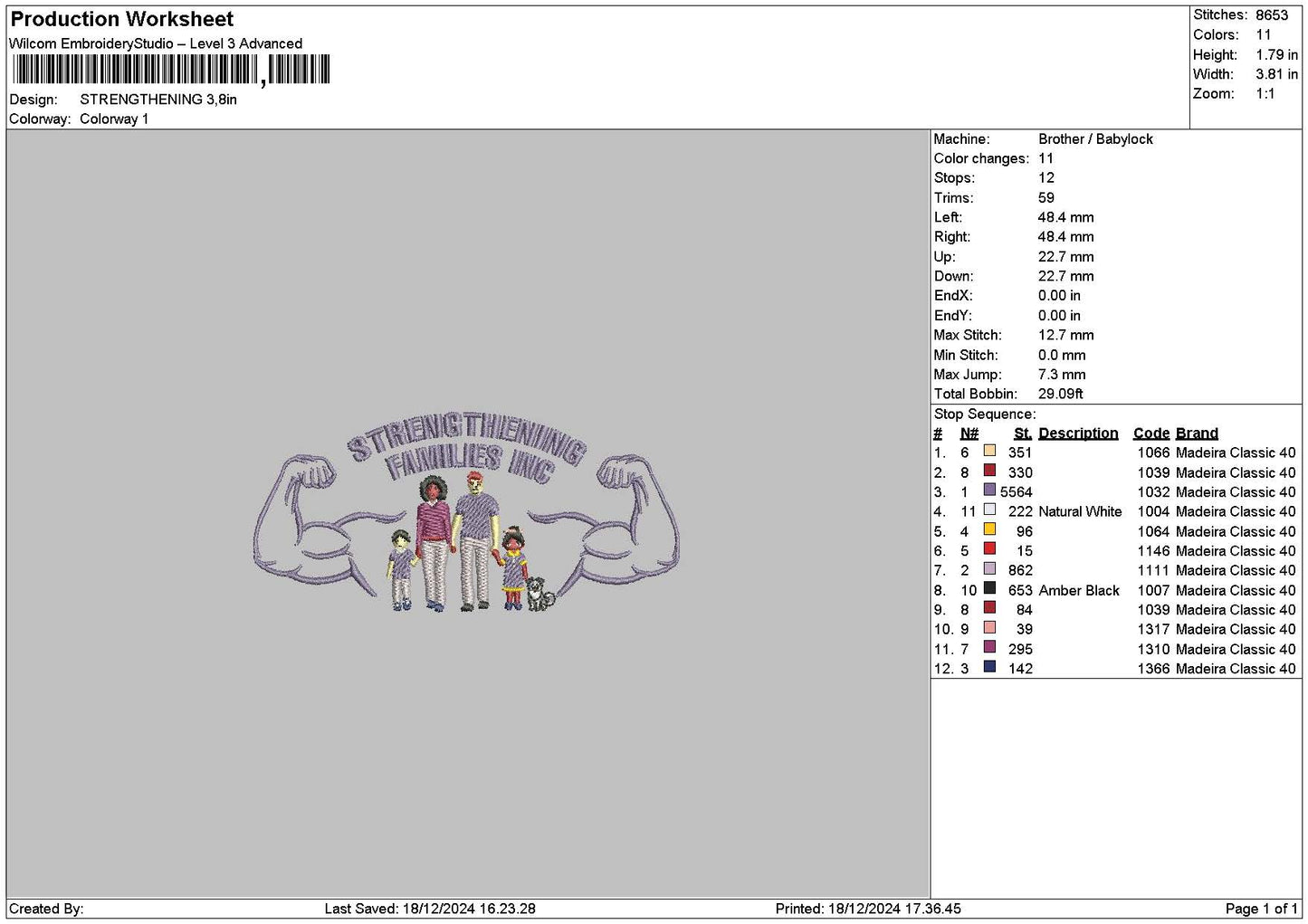 Familiestext 02 Embroidery File 6 sizes