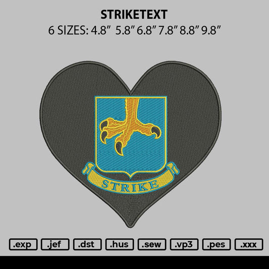 Striketext Embroidery File 6 sizes