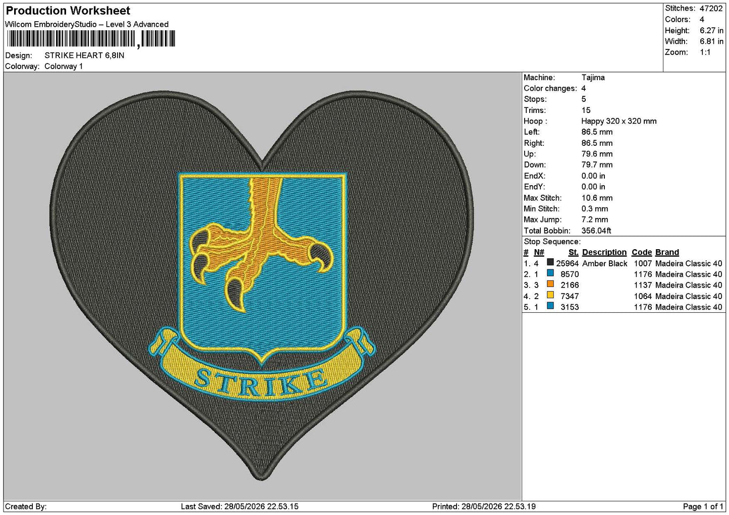 Striketext Embroidery File 6 sizes