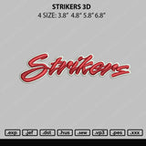 Strikers 3D Embroidery File 4 size