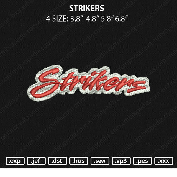 Strikers Embroidery File 4 size