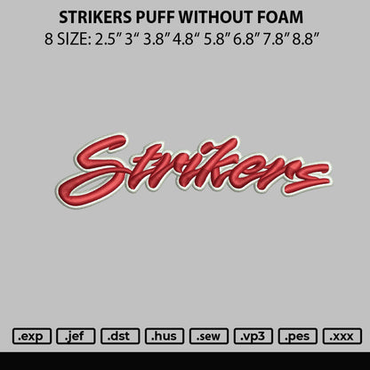 Strikers Puff Without Foam Embroidery File 6 sizes