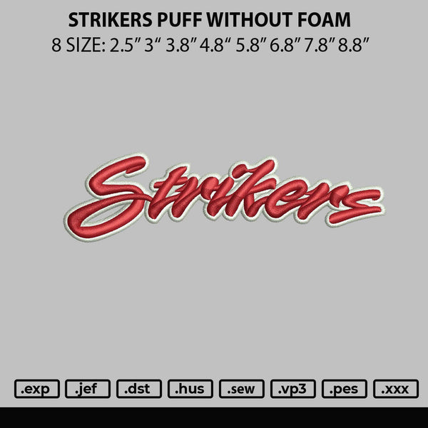 Strikers Puff Without Foam Embroidery File 6 sizes