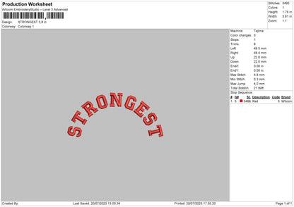 Strongest Embroidery File 6 sizes