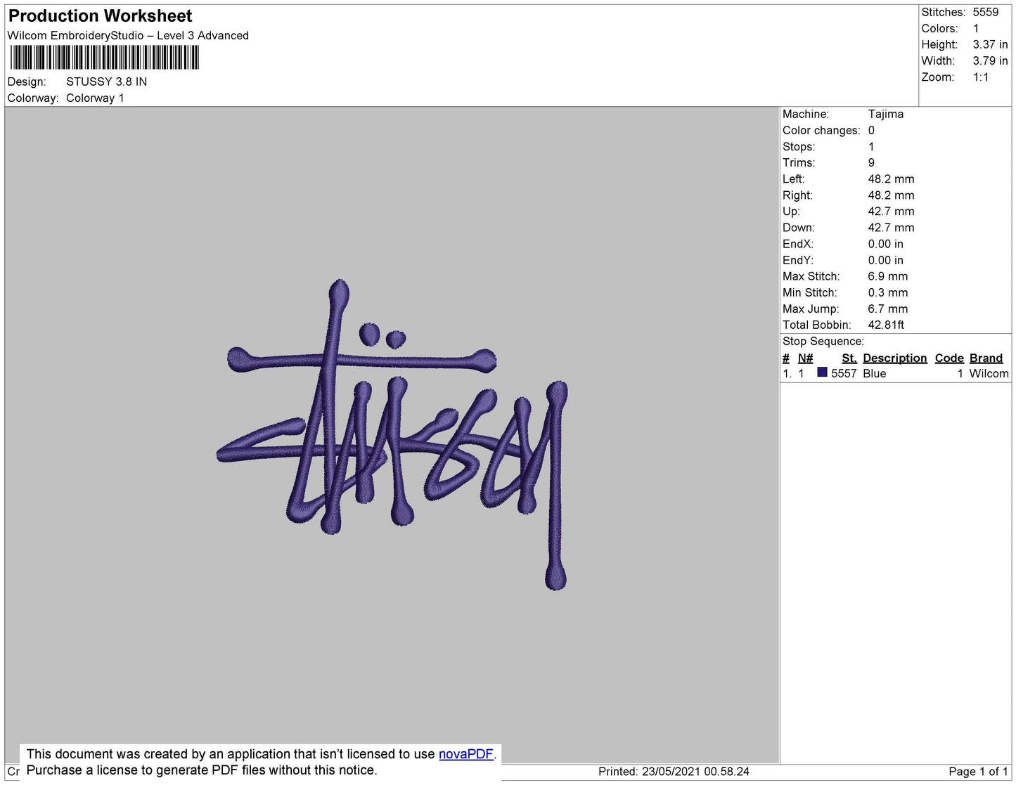 Stassy Embroidery File 4 size