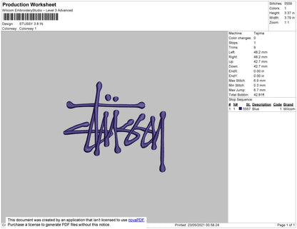 Stassy Embroidery File 4 size