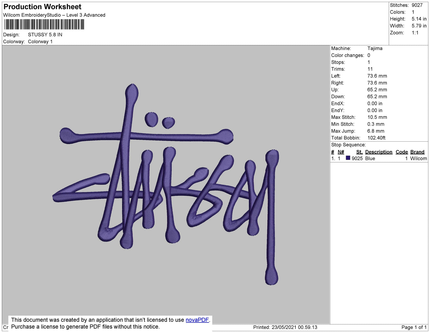Stassy Embroidery File 4 size