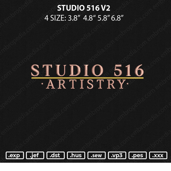 Studio 516 v2 Embroidery File 4 size