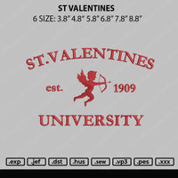 ST Valentines Embroidery File 5 sizes