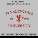 ST Valentines Embroidery File 5 sizes