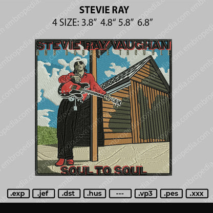 Stevie Ray Embroidery File 4 size