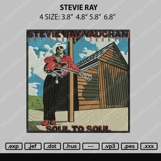 Stevie Ray Embroidery File 4 size