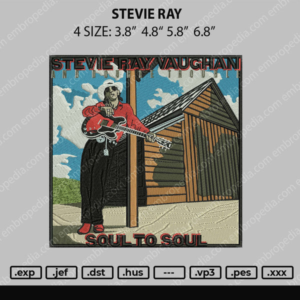 Stevie Ray Embroidery File 4 size