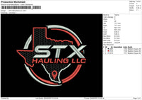 STX Hauling Embroidery File 5 sizes