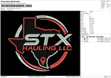 STX Hauling Embroidery File 5 sizes