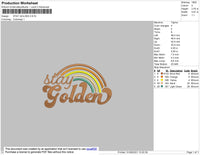 Stay Golden Embroidery File 4 size