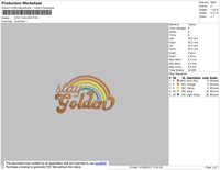 Stay Golden Embroidery File 4 size