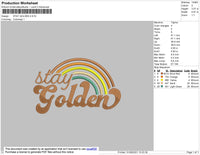 Stay Golden Embroidery File 4 size