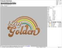 Stay Golden Embroidery File 4 size