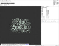 Stay Spooky Embroidery File 4 size