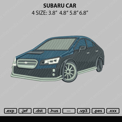 Subaru Cars Embroidery File 4 size