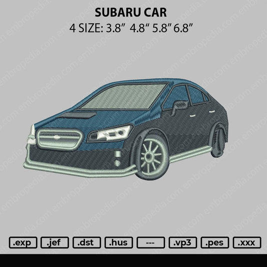 Subaru Cars Embroidery File 4 size