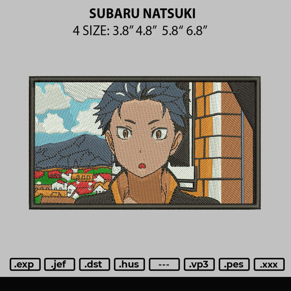 Subaru Natsuki Embroidery File 4 size