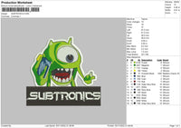 Subtronics Embroidery File 6 sizes