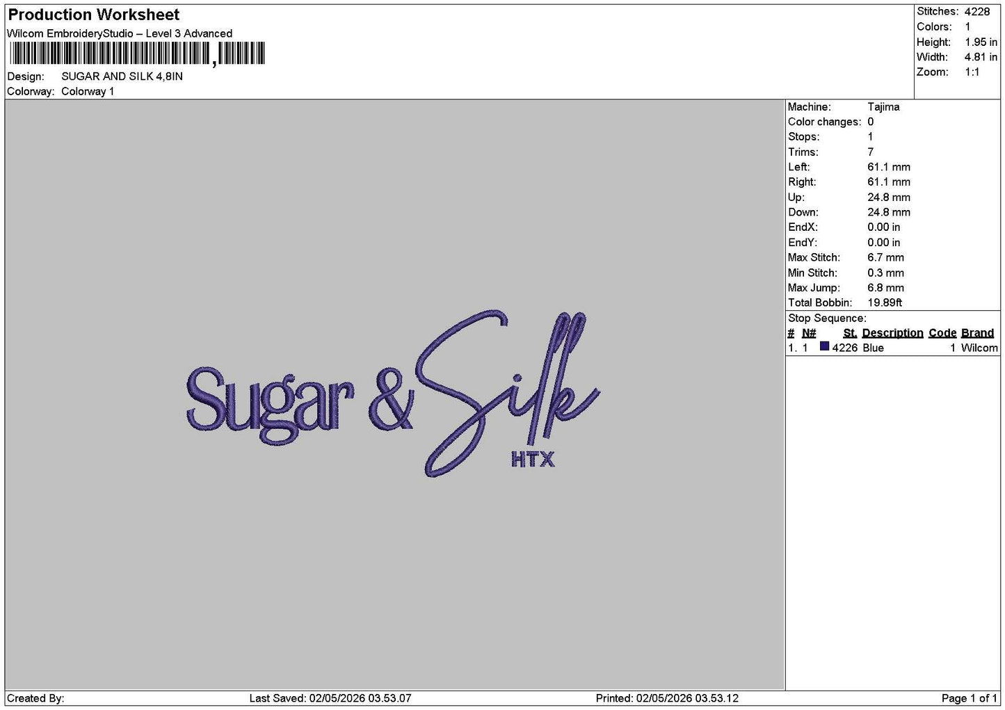 Sugartext Embroidery File 6 sizes