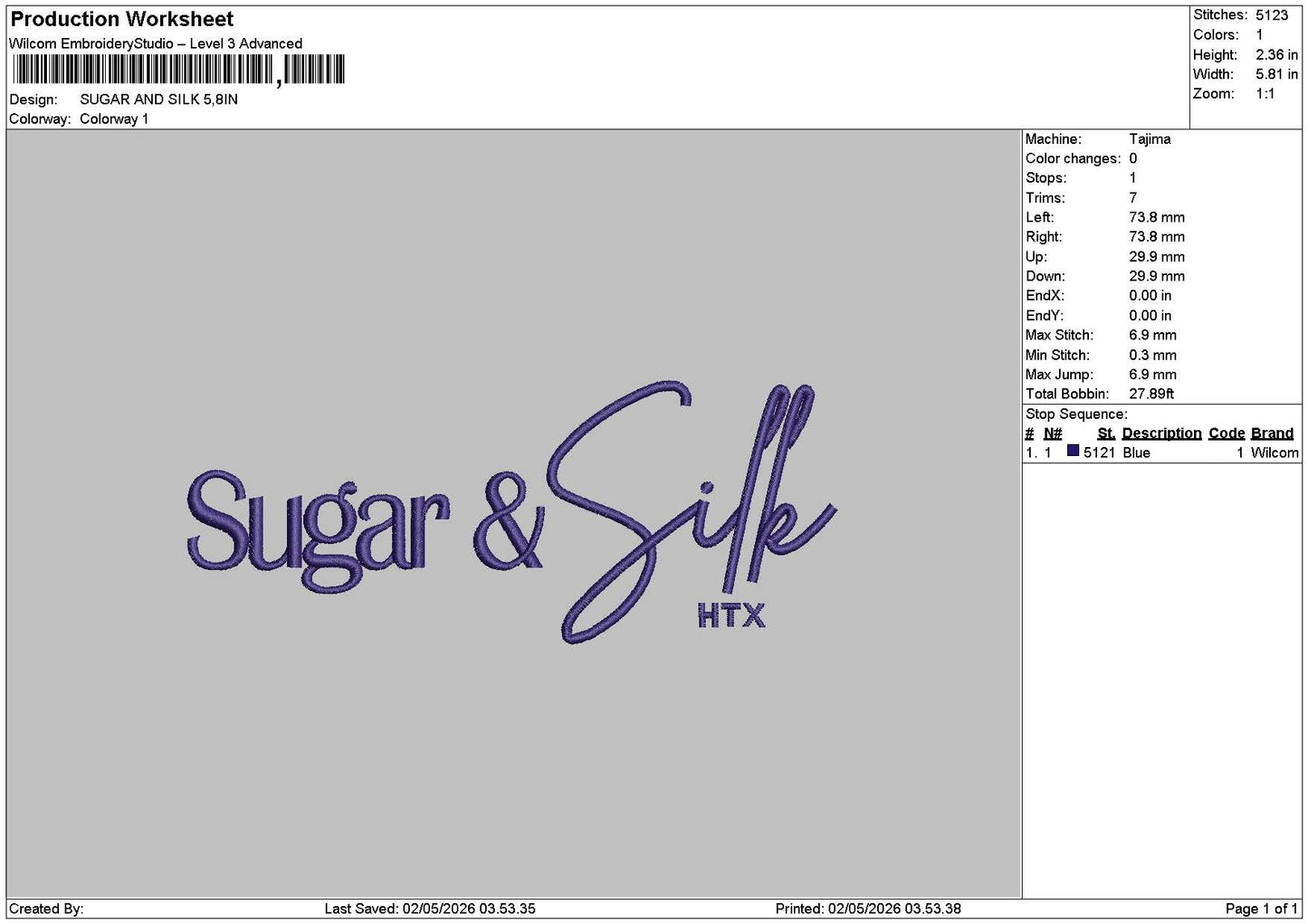 Sugartext Embroidery File 6 sizes