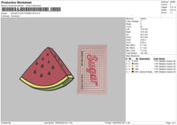 Sugar & Watermelon Embroidery File 4 size
