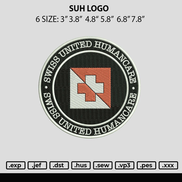 Suh Logo Embroidery File 6 sizes