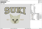 Suki Cat Embroidery File 6 sizes