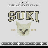 Suki Cat Embroidery File 6 sizes