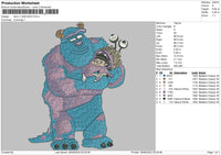 Sully N Boo Embroidery File 5 sizes