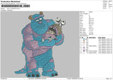 Sully N Boo Embroidery File 5 sizes