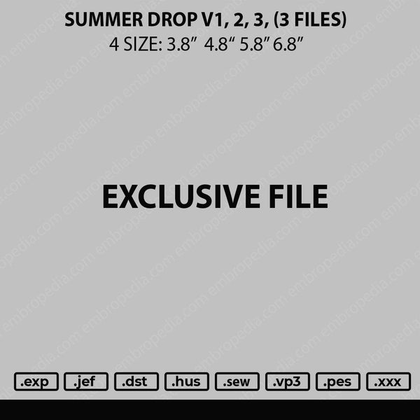 Summer Drop V1,2,3 Embroidery 3 Files