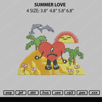 Summer Love Embroidery File 4 size