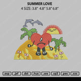Summer Love Embroidery File 4 size