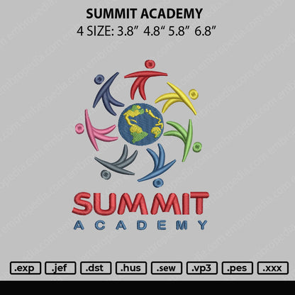Summit Academy Embroidery File 4 size