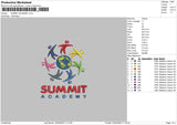 Summit Academy Embroidery File 4 size