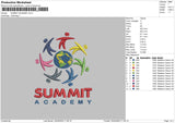 Summit Academy Embroidery File 4 size