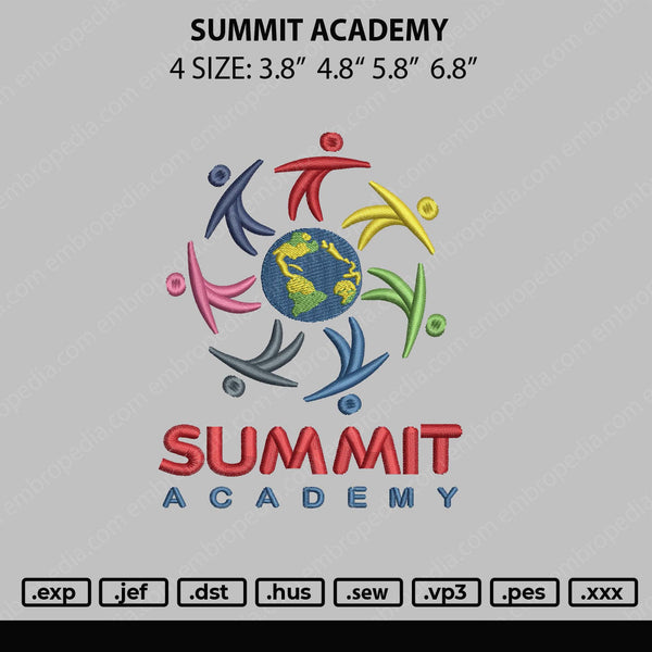 Summit Academy Embroidery File 4 size