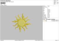 Sun Embroidery File 7 Sizes