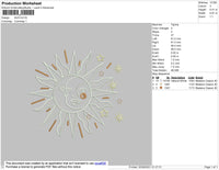 Sun Embroidery File 4 size