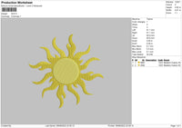 Sun Embroidery File 7 Sizes