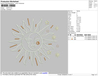 Sun Embroidery File 4 size